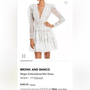 Brand new with tags Bronx and banco white lace dress